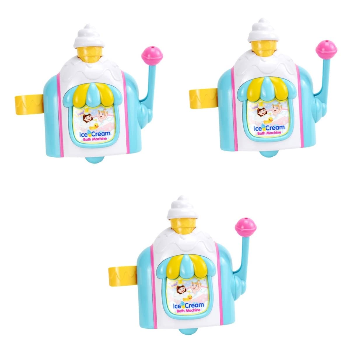 CIYODO 3-Pack Bubble Blower Toy Set for Kids - Ice Cream & Rocket Themed Bathtub & Outdoor Bubble Machine with Wands - Fun Bath Time, Pool Party, and Backyard Play Activity Toys
