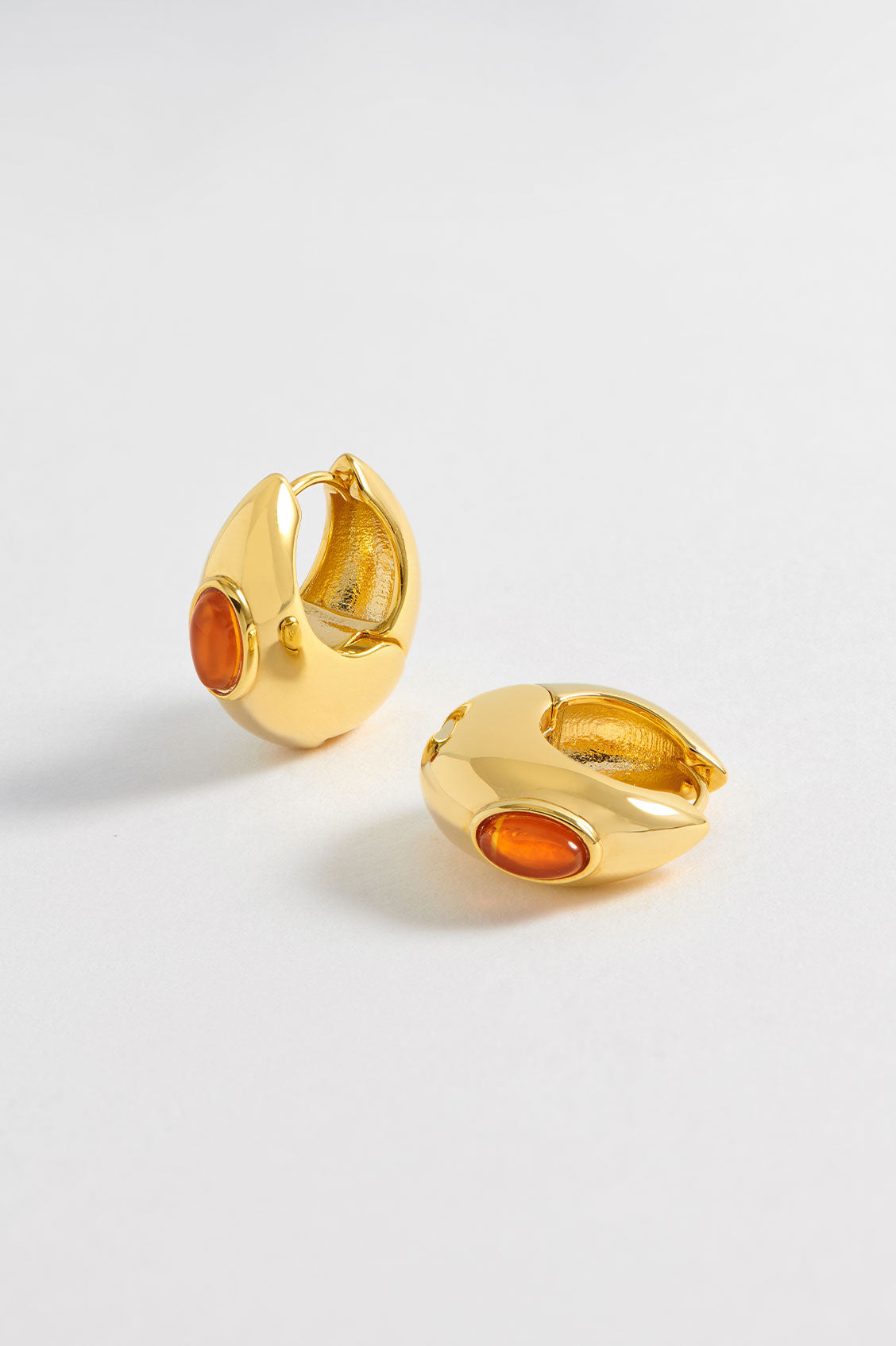 Chunky Gemstone Hinge Hoop Earrings for Women - Dainty Boho Statement Jewelry - Perfect for Parties, Weddings & Everyday Wear