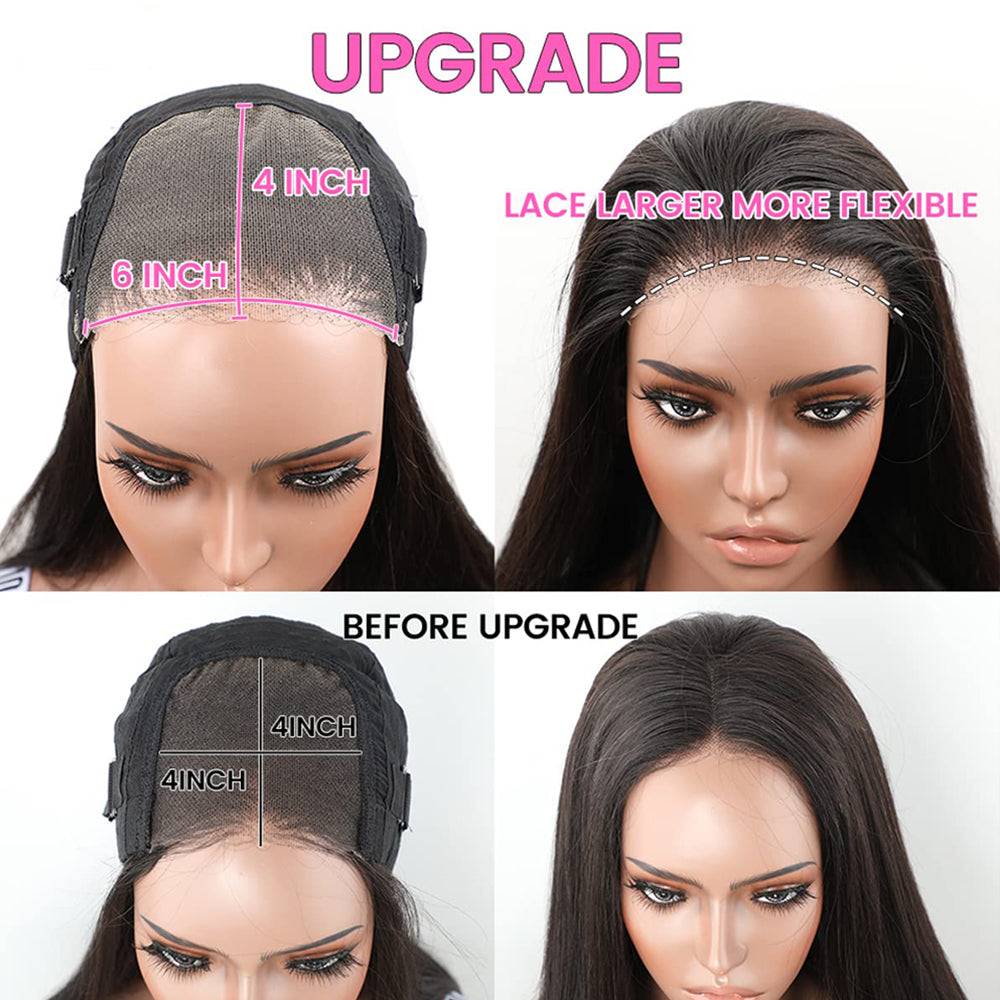Eullair Kinky Curly Human Hair Wig - Glueless 6x4 & 5x5 Lace Front Wig with Pre-Cut Lace | Beginner Friendly | 30s Quick Install | Natural Black | Perfect for Daily Wear, Cosplay & Special Occasions