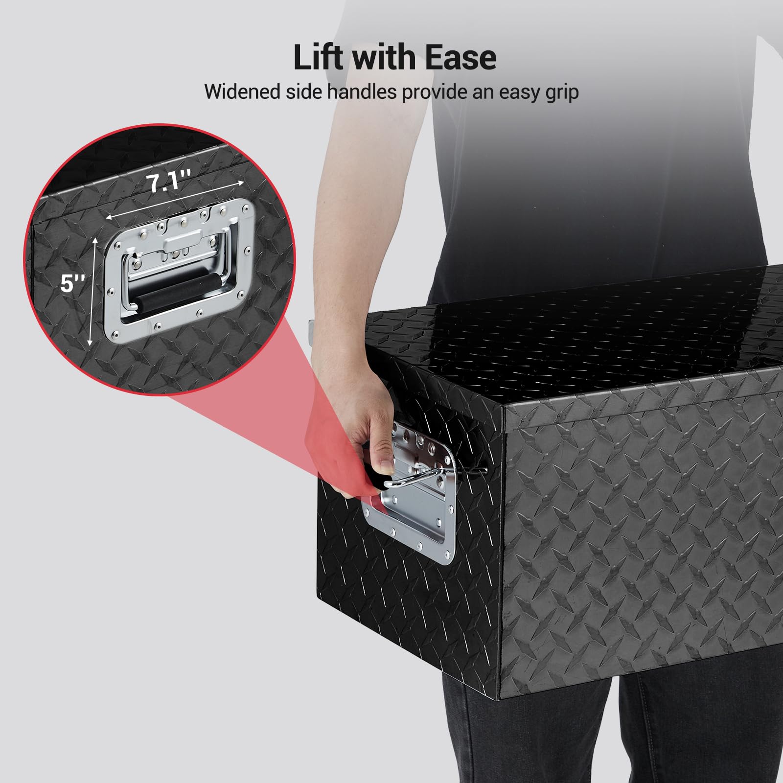 30 Inch Aluminum Truck Tool Box - Heavy Duty Waterproof Storage with Security Lock & Wide Handles - Organizer Chest for Pickup Trucks, RVs & Trailers (Black) - Perfect for Road Trips, Camping & Work Site Storage