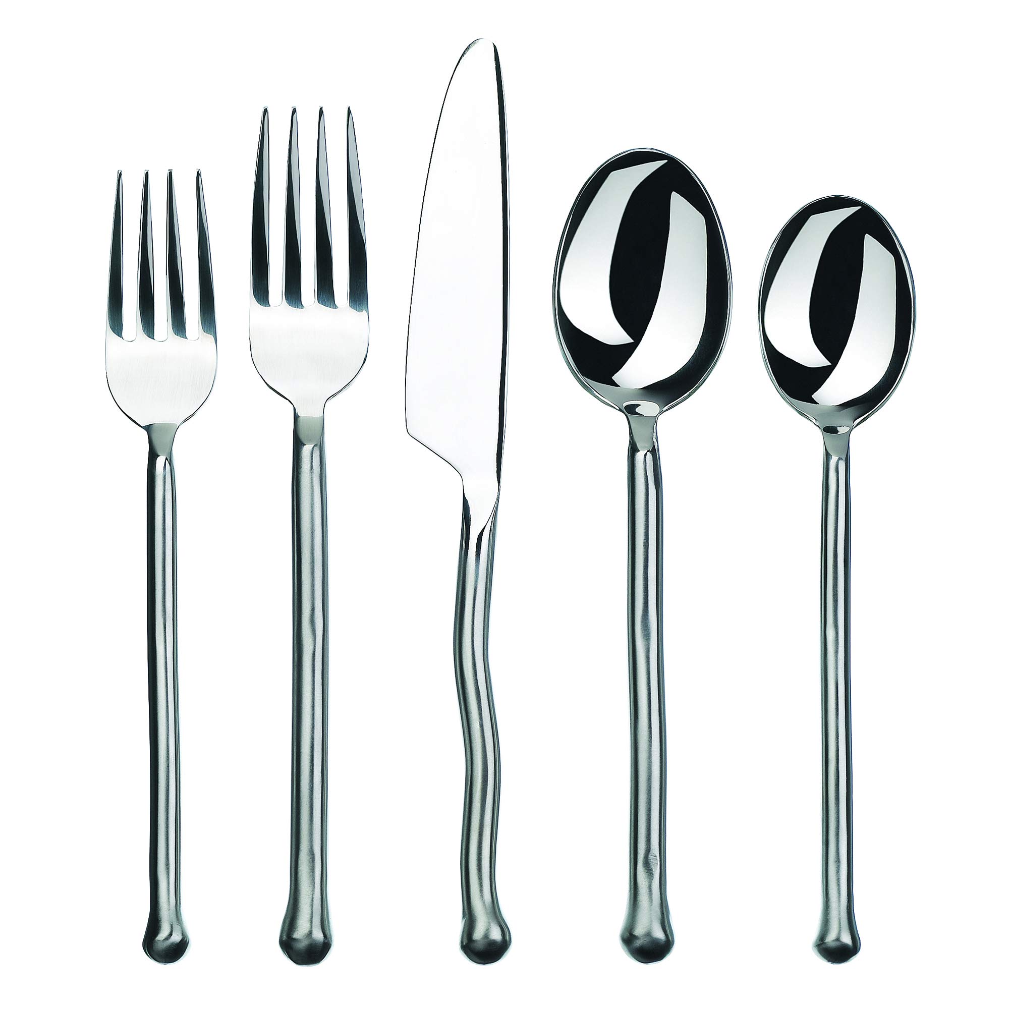 Gourmet Settings 20-Piece Exotique Platinum Flatware Set - Matte/Polished Stainless Steel Cutlery (Service for 4) - Knife, Fork & Spoon Set - Dishwasher Safe Kitchen Utensils - Perfect for Dinner Parties, Weddings & Formal Dining