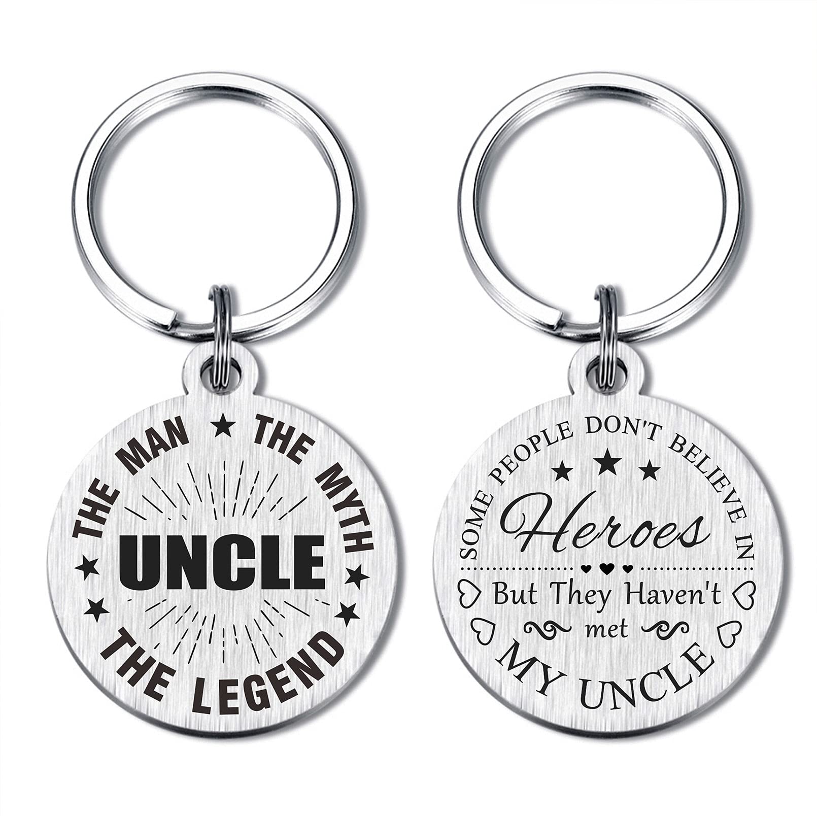 Uncle Gifts Keychain - Engraved Personalized Gift for Birthday, Christmas & Father's Day - Perfect for Men, Dad, Brother & Uncle (Best Gifts for Special Occasions & Everyday Carry)