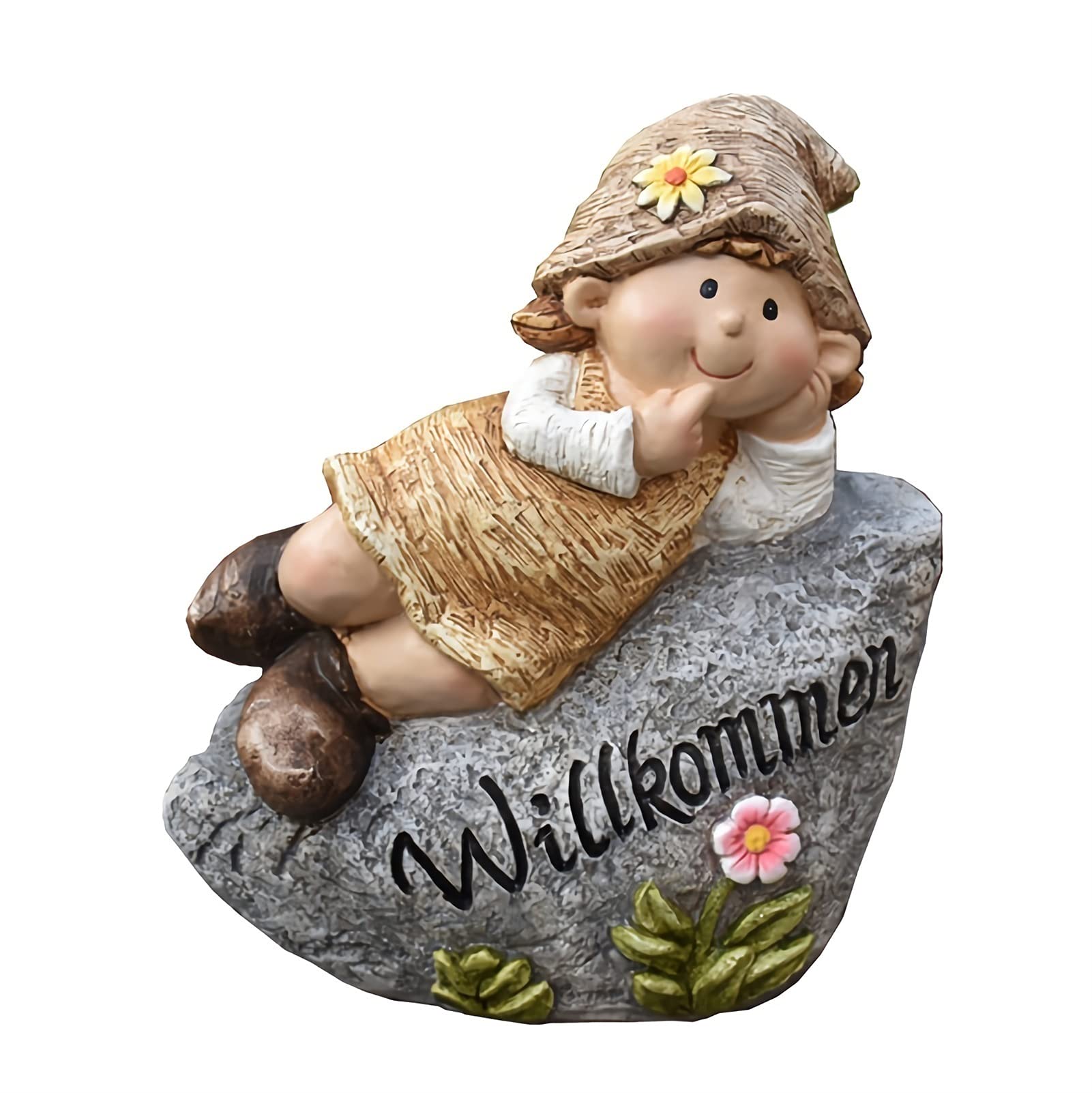 Cute Elf Statue for Home & Garden Decor - 12.6