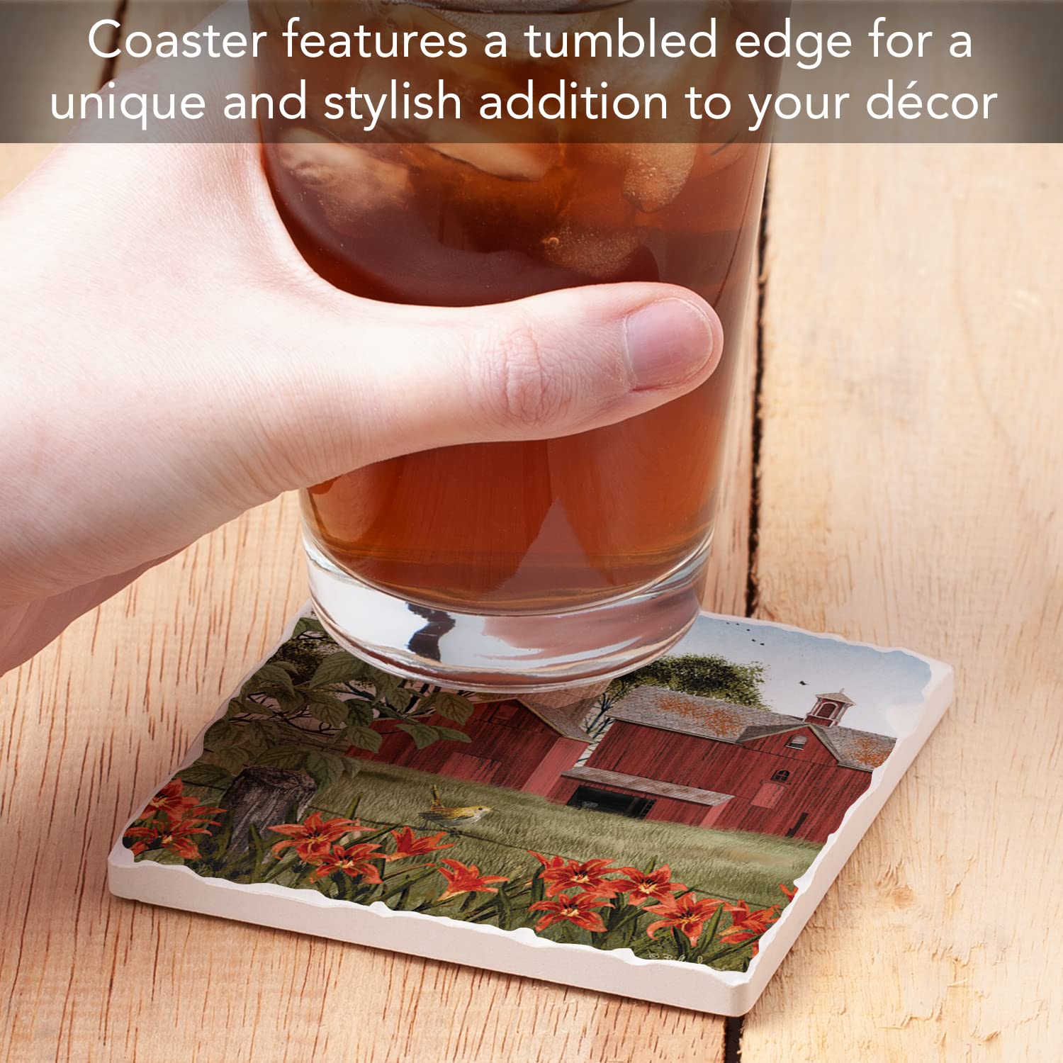 Thirstystone Summer Days Single Tumbled Tile Coaster Set - 4