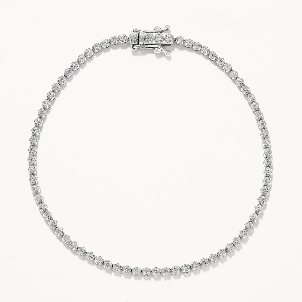 10k White Gold Lab Grown Diamond Tennis Bracelet for Women - Elegant Jewelry Gift for Anniversary, Wedding & Special Occasions
