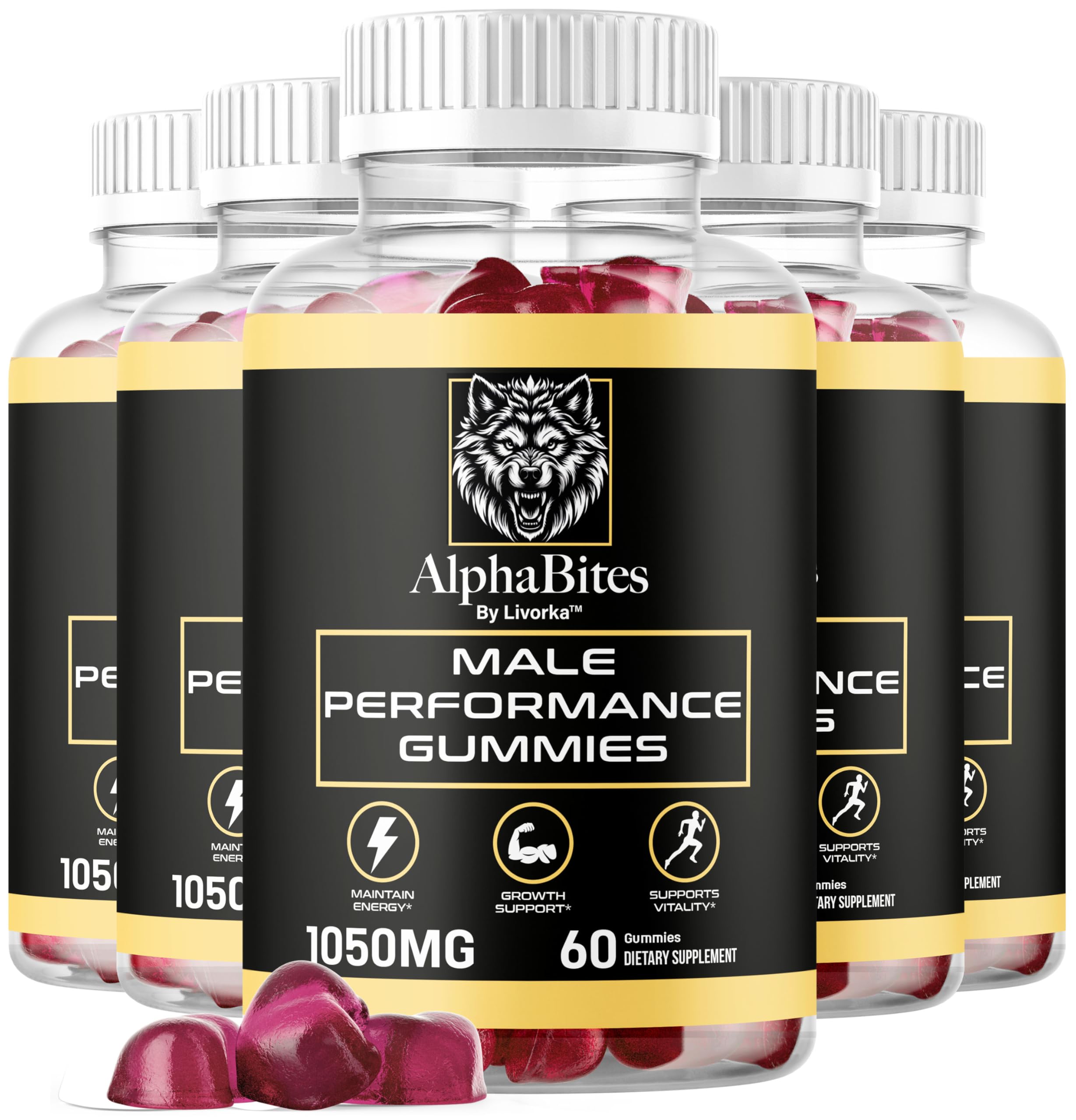 (5 Pack) Alpha Bites Gummies for Men - 300 Count Multivitamin Supplement with Essential Vitamins & Minerals | Supports Energy, Immunity & Overall Health | Perfect for Daily Nutrition, Gym Recovery & Active Lifestyle