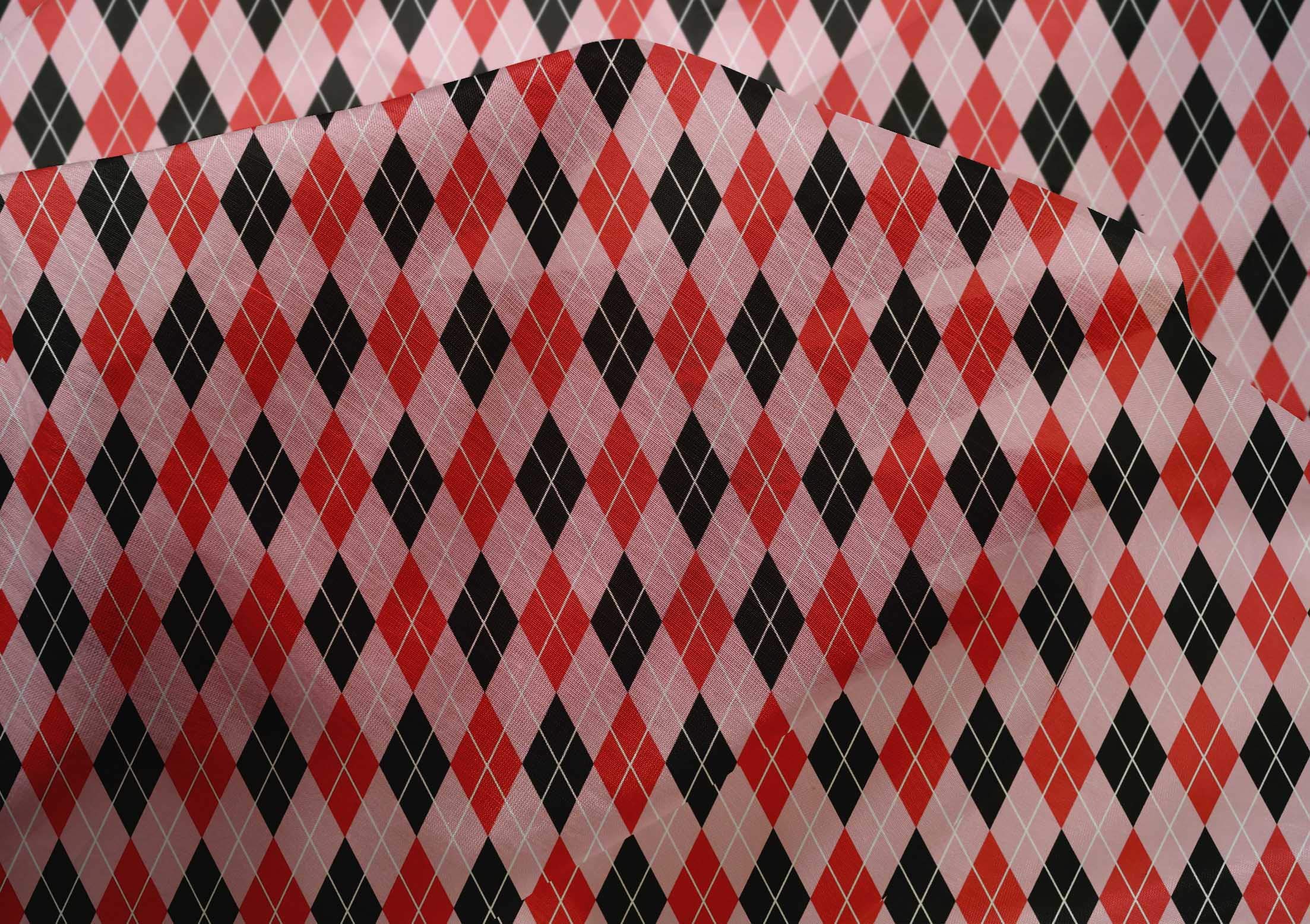 oneOone Cotton Silk Blend Pastel Pink Argyle Check Dress Fabric - 42 Inches Wide by The Yard | Perfect for Dresses, Skirts & DIY Fashion Projects