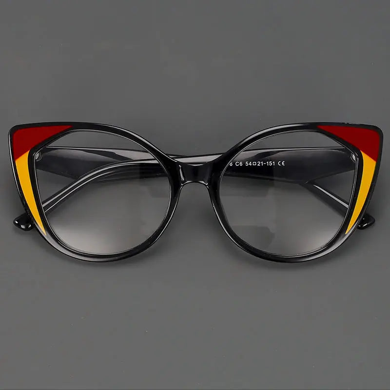 CCspace Women's Full Rim Square Cat Eye Titanium Eyeglasses Frame - Lightweight & Durable TR90 Material - Perfect for Work, Reading & Fashion Accessories