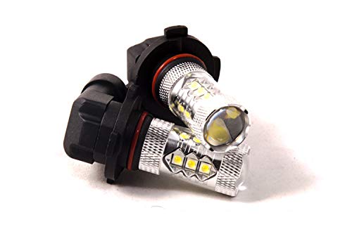 Diode Dynamics XP80 LED Fog Light Bulbs - H10 Bulb Size Replacement - Super Bright White Light - Durable & Weatherproof - Perfect for Off-Roading, Night Driving & Foggy Conditions (Pair)