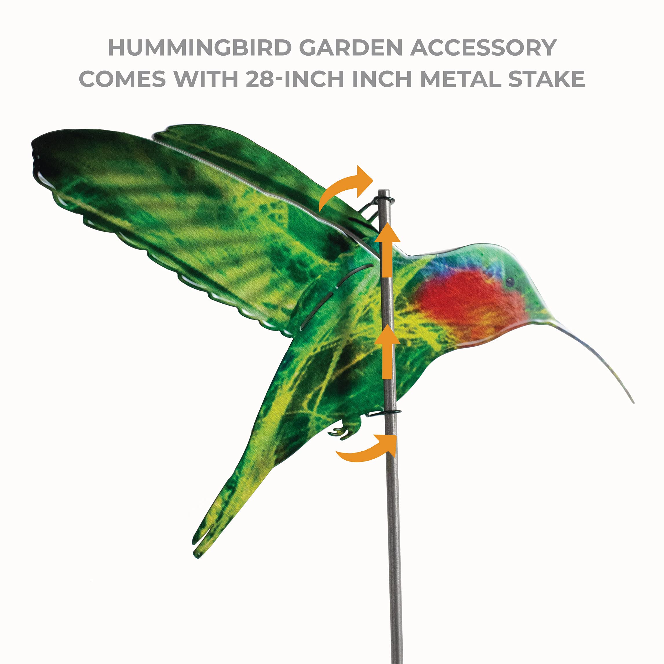 Lawn and Garden Hummingbird Stake - Handcrafted Metal Hummingbird Decor for Outdoor Gardens, Yard & Patio - Perfect for Spring & Summer Garden Decorations