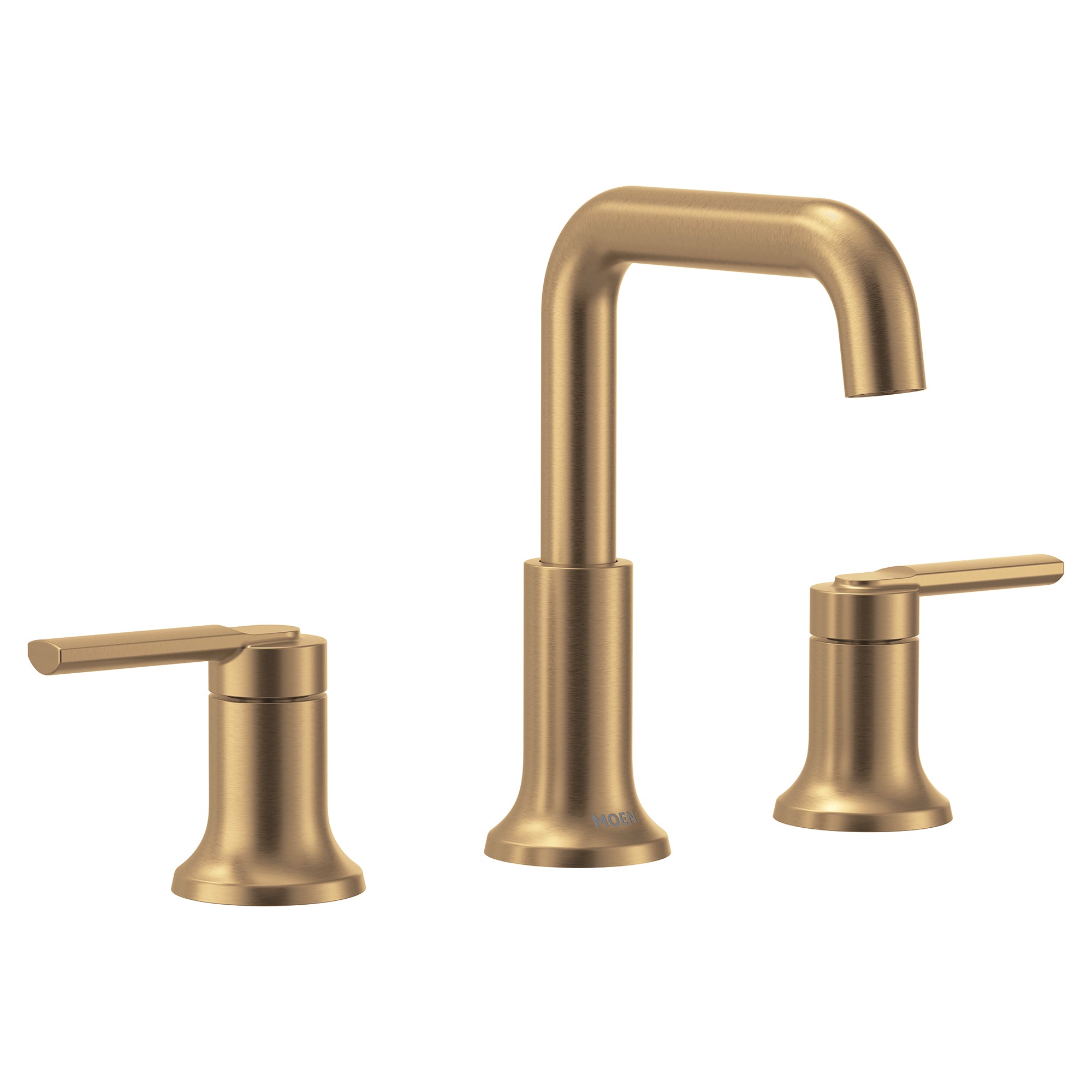 MOEN Zyla Two Handle Widespread Bronzed Gold High Arc Bathroom Faucet - Modern Bathroom Sink Faucet for Vanity, Powder Room & Guest Bath Installation