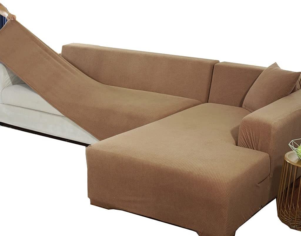 Premium Stretch Sofa Slipcover - Thick Knit Waterproof Couch Cover for Sectional, L-Shape & 1/2/3/4 Seater Couches - Pet-Friendly Furniture Protector (90-140cm, 1-Seater, Color B) - Perfect for Living Room, Family Room & Pet Owners