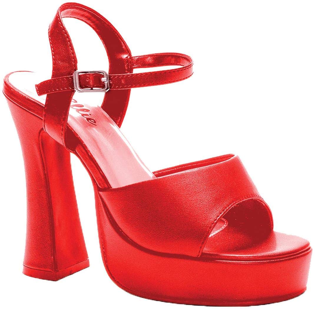 Ellie Shoes Women's Platform Leather Red Heels Size 11 - Stylish & Comfortable for Parties, Weddings & Night Out