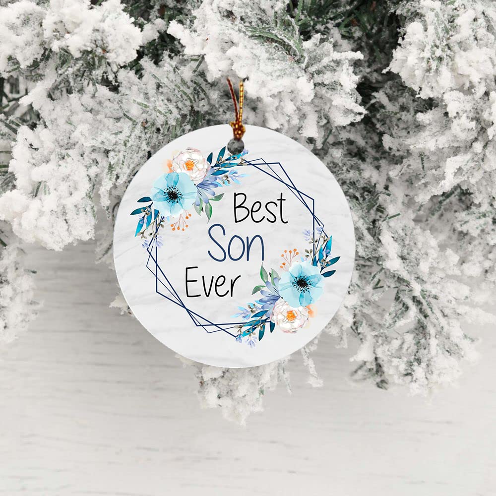 Best Son Ornament - Inspirational Gift for Christmas & Birthday - Tree Decoration for Boy