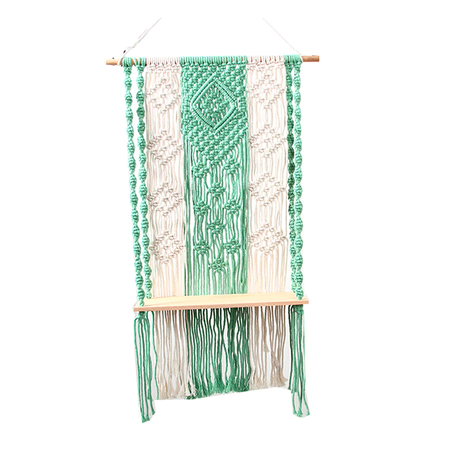 FAMKIT Woven Tassel Macrame Wall Hanging Tapestry with Wooden Rack - Boho Home Decor for Living Room, Bedroom & Apartment | Perfect for Wall Decoration, Housewarming Gifts and Cozy Spaces