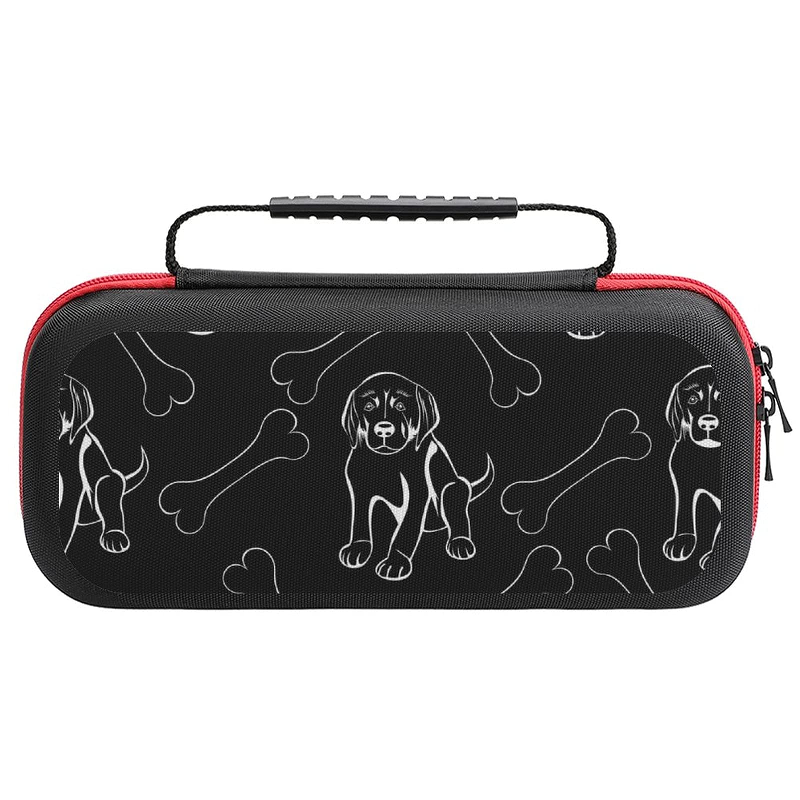 Durable Nintendo Switch Lite Carrying Case with Dog & Bones Print - Travel Storage Bag for Console & Accessories | Perfect for Gaming On-The-Go & Travel Protection