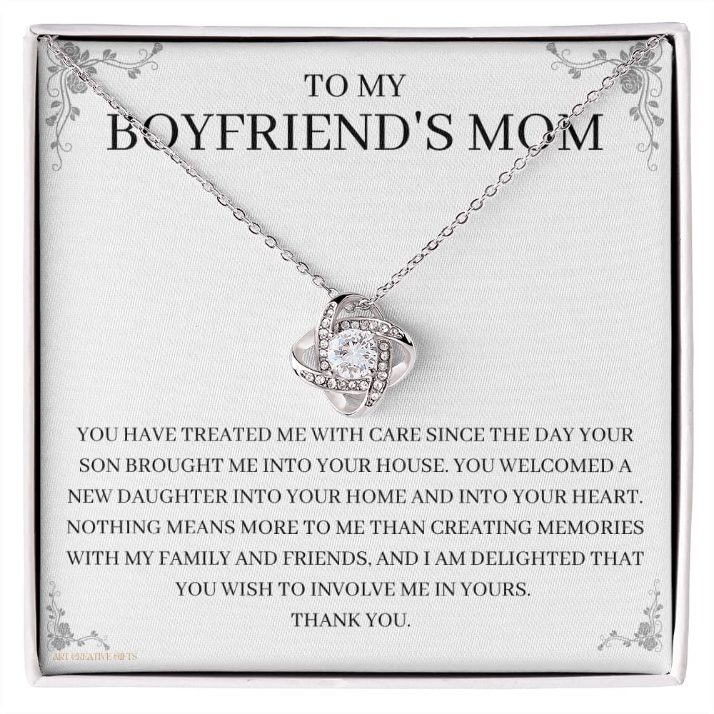 To My Boyfriend's Mom Necklace Gift Set - Elegant Jewelry for Mother's Day, Birthday & Special Occasions | Thoughtful Present for Boyfriend's Mother | ABFM01E