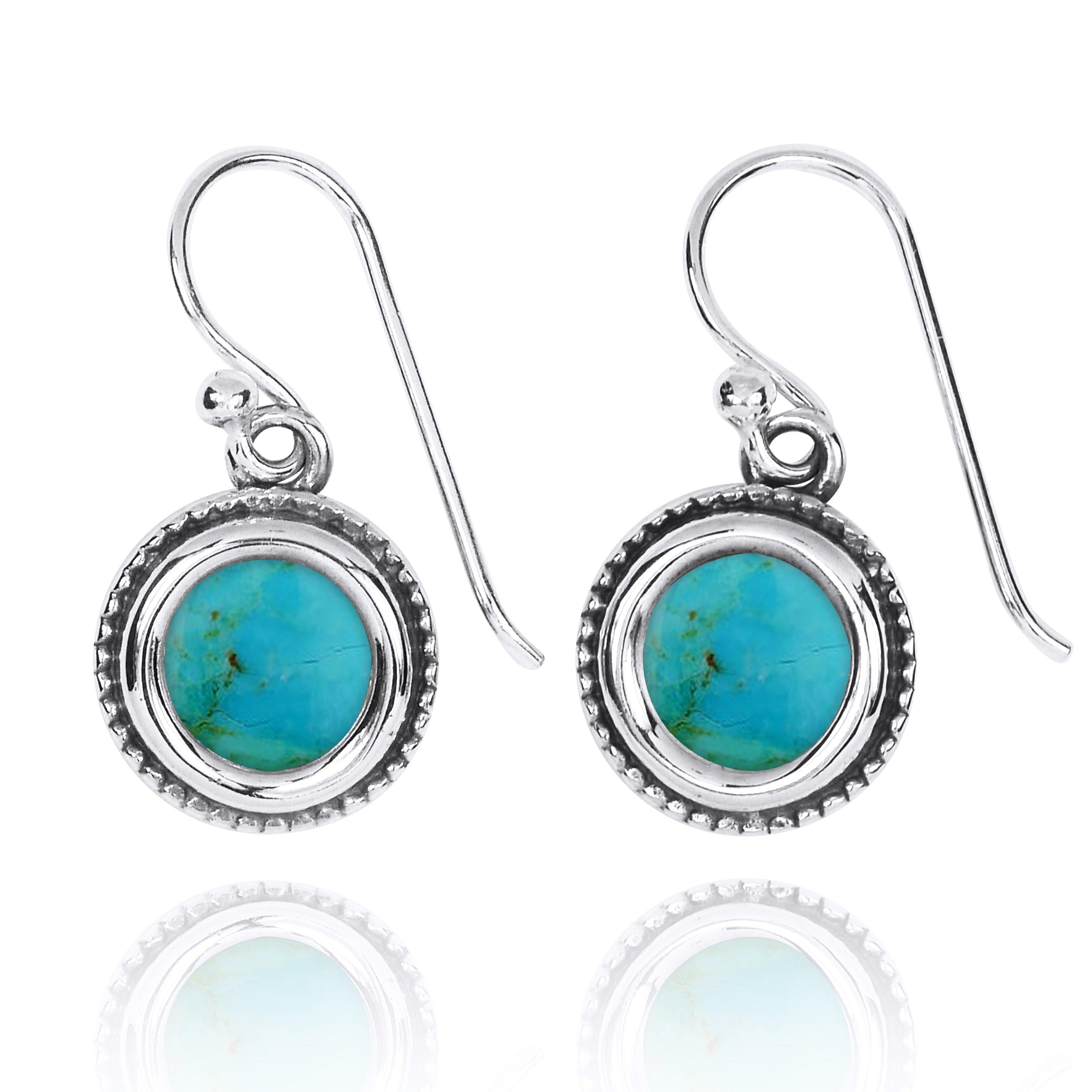 Handmade Compressed Turquoise Drop Earrings - Boho Chic Jewelry for Women | Perfect for Parties, Weddings & Everyday Wear