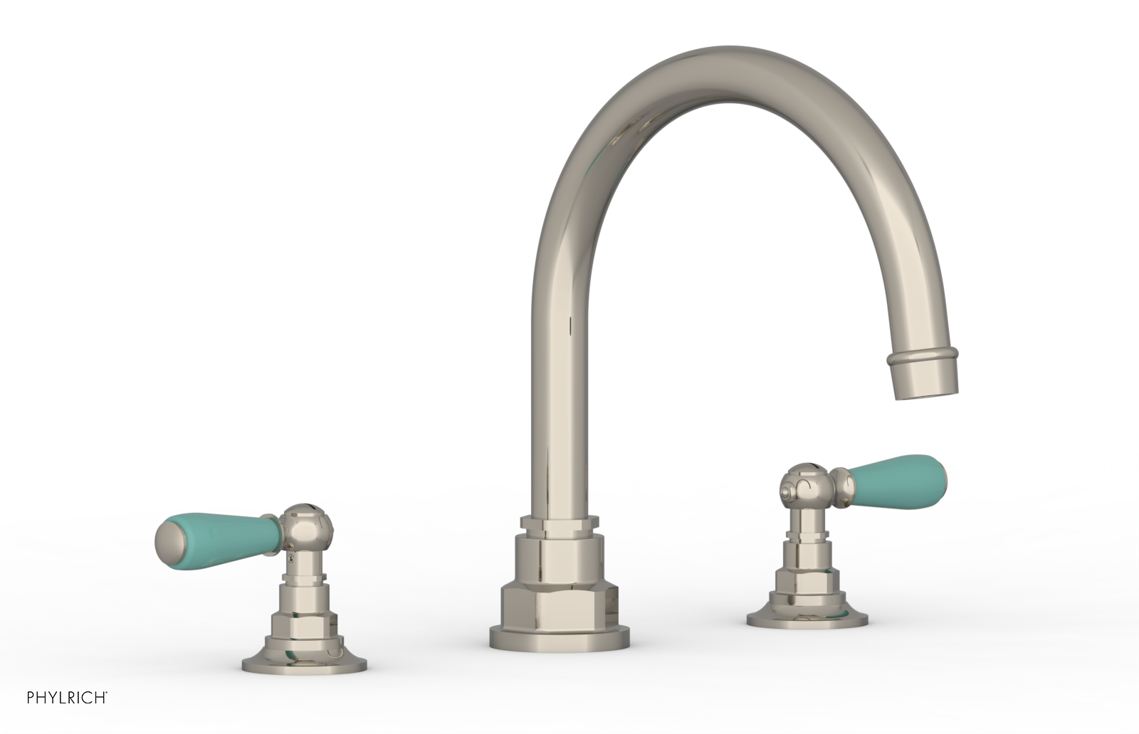 Jamestown Deck Tub Set with Lever Handles & Turquoise Accents - 41
