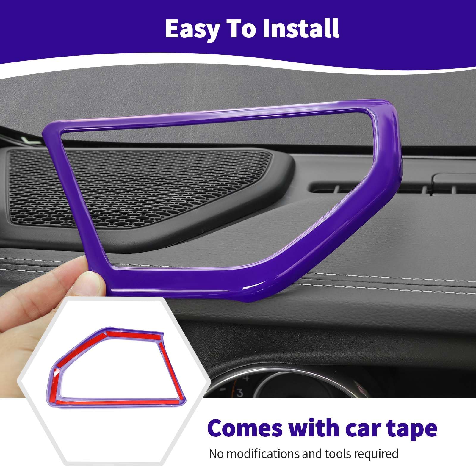RT-TCZ A Pillar Speaker Trim Cover for Jeep Wrangler JL/JLU & Gladiator JT (2018-2024) - Purple Interior Accessories (2-Piece Set) | Perfect for Audio Upgrades & Custom Interior Styling