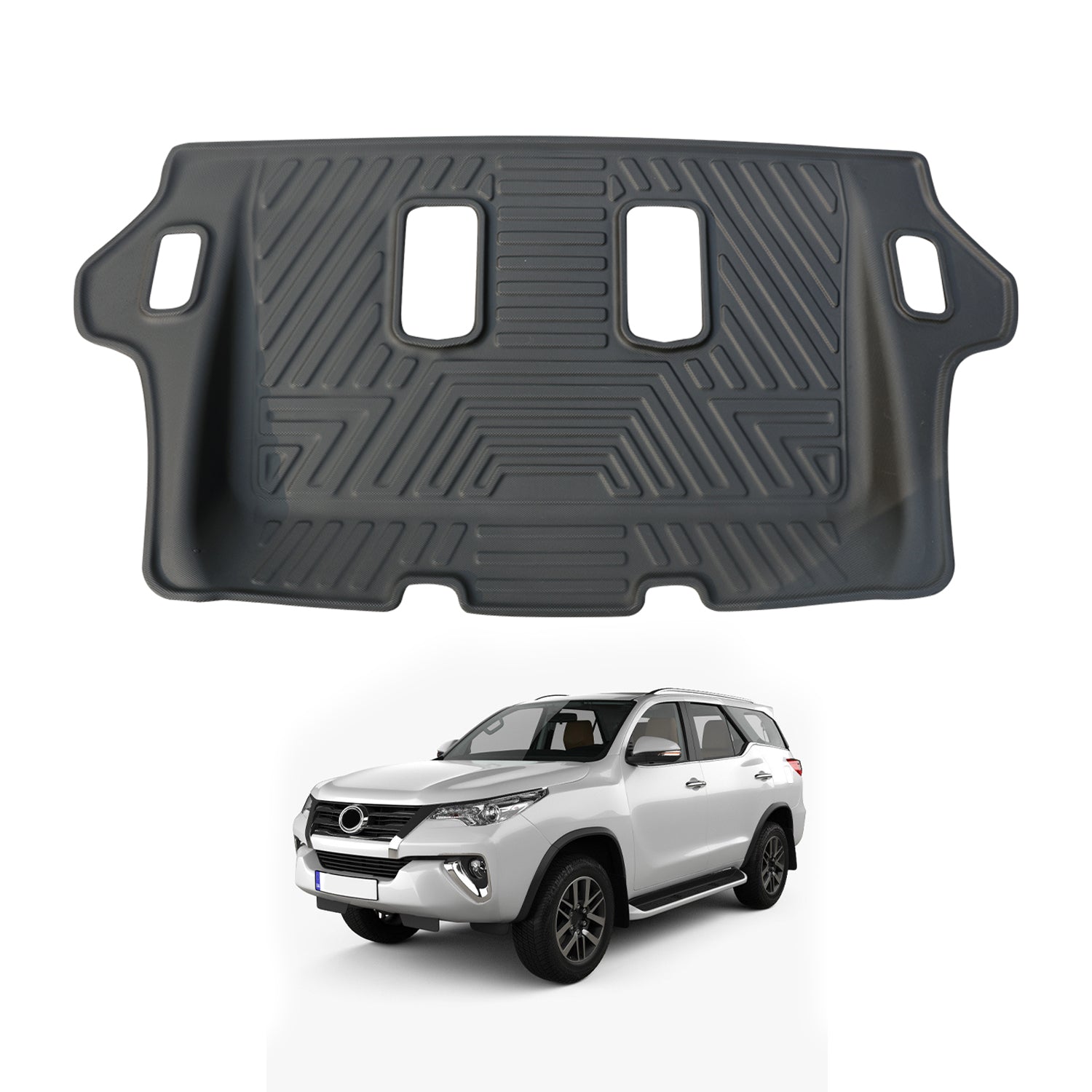 Premium All-Weather Third Row Floor Mats for Toyota Fortuner (2015-2023) - Custom Fit Car Mats for SUV, Waterproof & Durable Protection - Perfect for Road Trips, Camping & Family Adventures