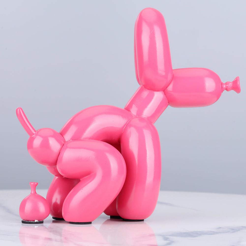 Modern Pink Balloon Dog Statue - 22cm Cute Resin Animal Sculpture for Home & Office Decor, Nordic Style Desktop Ornament | Perfect for Gifts, Party Decorations & Art Collectors