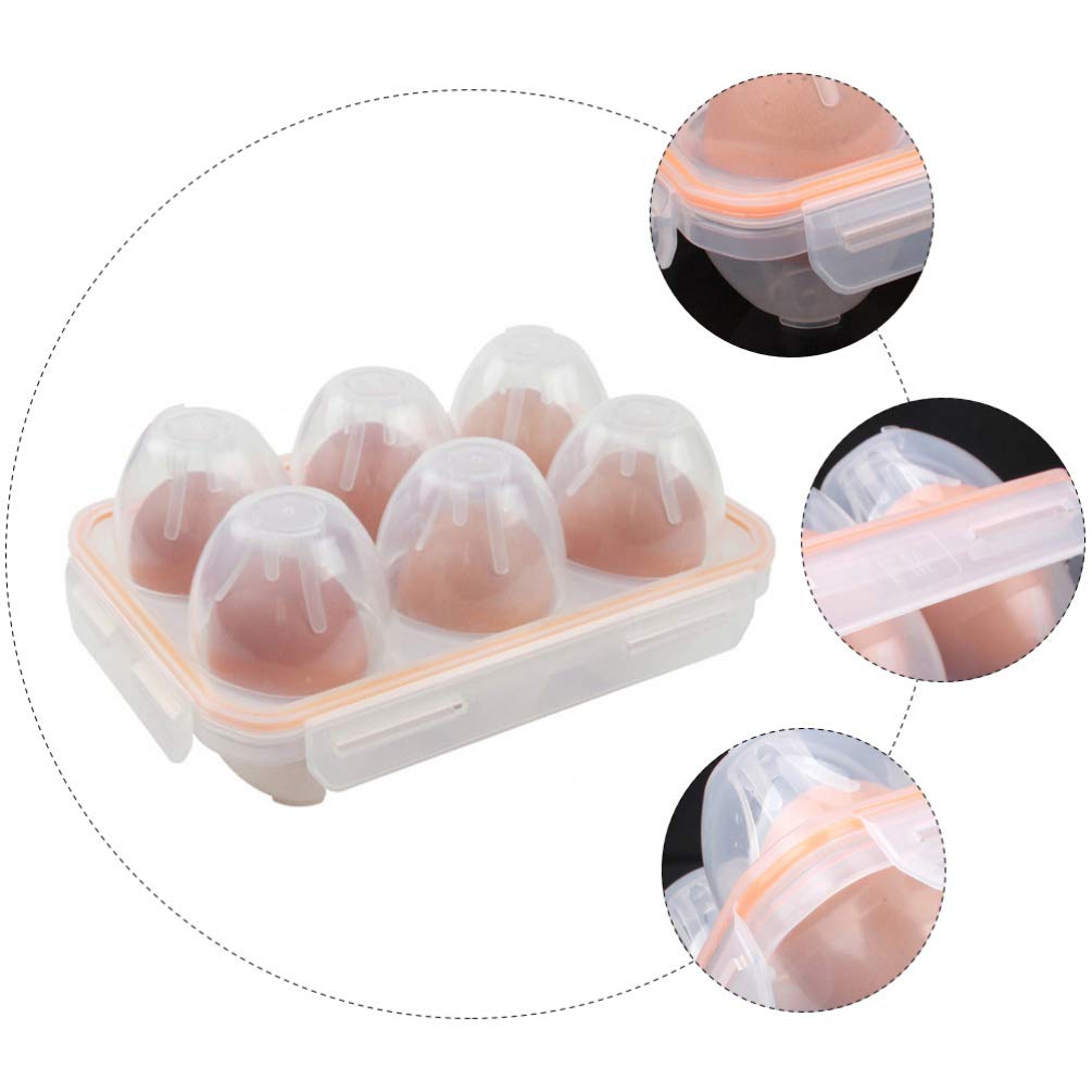 SOLUSTRE 1-Pack Portable Egg Storage Container - Plastic Egg Protector Box for Hard Boiled Eggs, Deviled Eggs & Raw Eggs - Perfect for Camping, Hiking, Picnics & Fridge Organization - Durable Egg Keeper & Holder with Secure Lid to Prevent Cracking