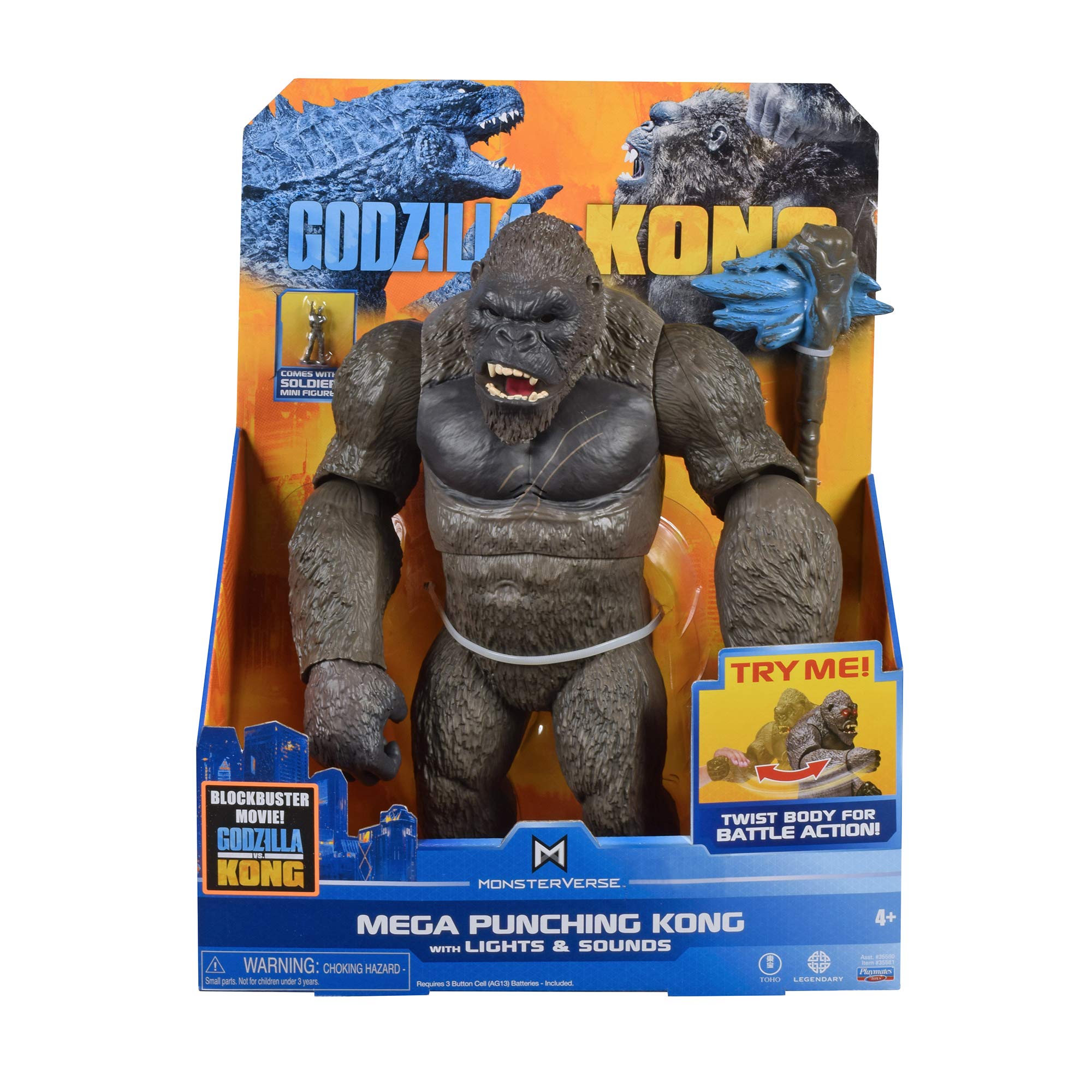 Godzilla vs Kong 13 Inch Mega Kong Action Figure with LED Lights & Sound Effects - Collectible Movie Toy for Kids & Adults, Perfect for Display & Play Battles