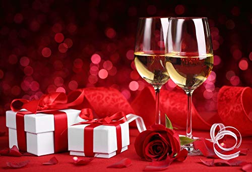 Yeele 5x3ft Valentine's Day Photography Backdrop - Romantic Wine Themed Background for Photo Booth, Wedding Anniversary, Couple Photos & Party Decor - Perfect for Studio Shoots, Surprise Proposals & February 14 Celebrations