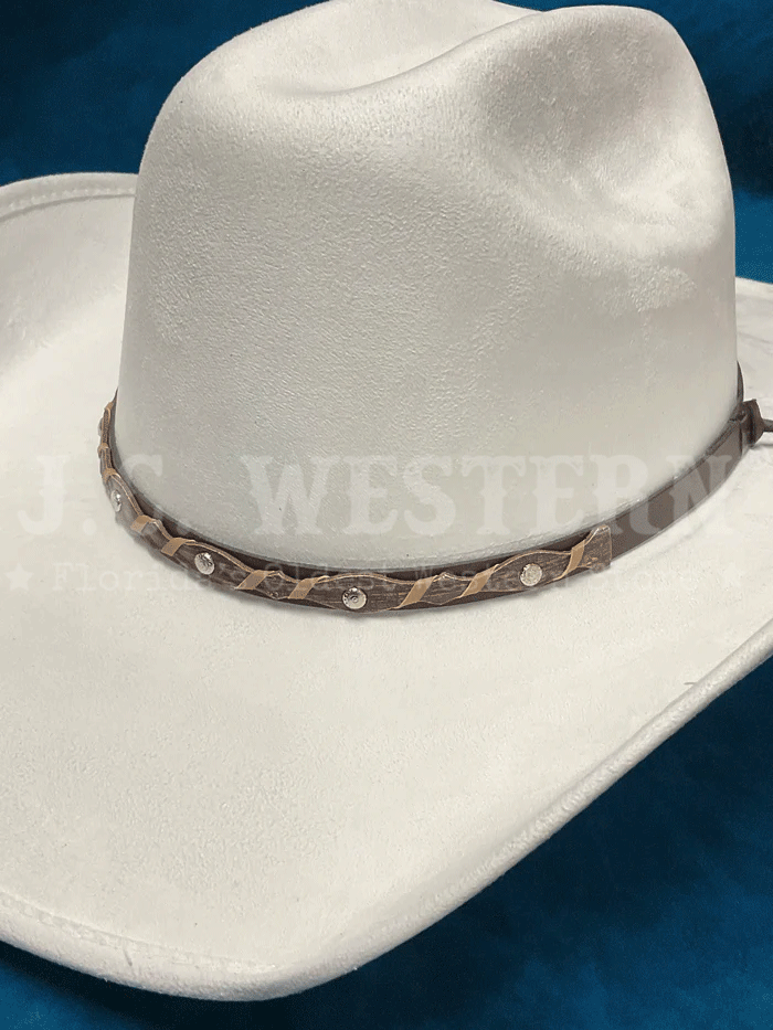Bullhide CATTLE TOWN 0683W Faux Felt Western Cowboy Hat for Men - White - Perfect for Rodeo, Country Music Festivals & Western Style Outfits