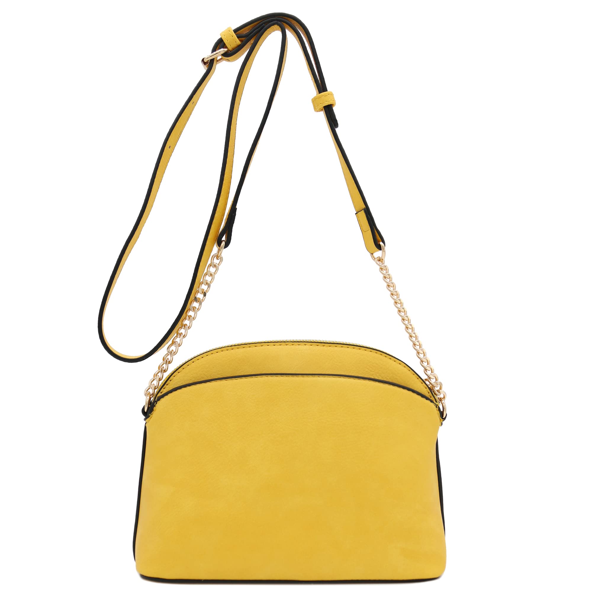 Stylish Faux Leather Small Dome Crossbody Bag with Adjustable Chain Strap - Perfect for Everyday Use, Date Nights & Travel Accessories