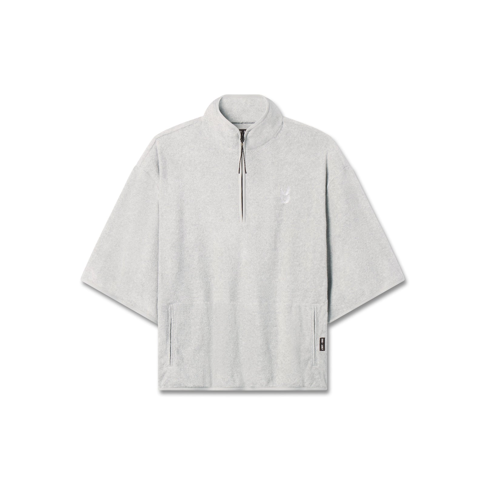 1057. Oversized Terry Quarter Zip Pullover - Heather Grey | Soft & Cozy Unisex Sweatshirt for Lounge, Casual Wear & Athleisure