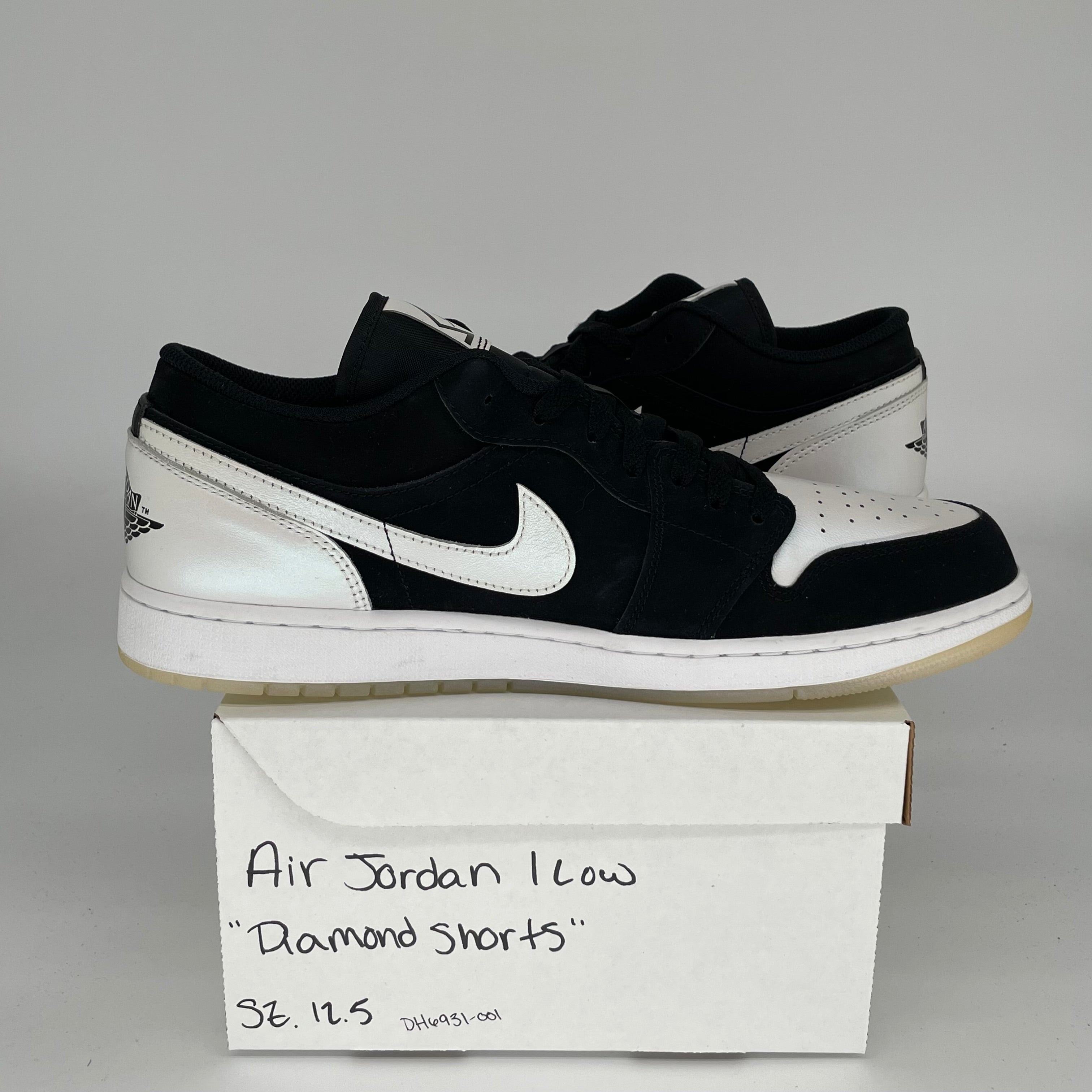 **Air Jordan 1 Low Diamond Shorts Men's Sneakers - Size 12.5 (DH6931-001) - Perfect for Casual Wear & Street Style**