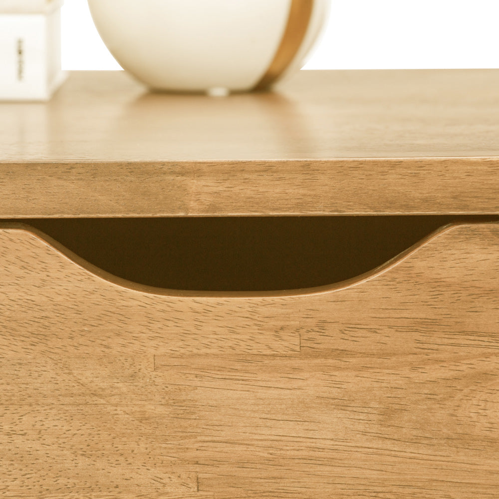 LAMAR 122cm Console Table with 2 Drawers - Natural Wood Entryway Table for Hallway, Living Room & Bedroom Decor