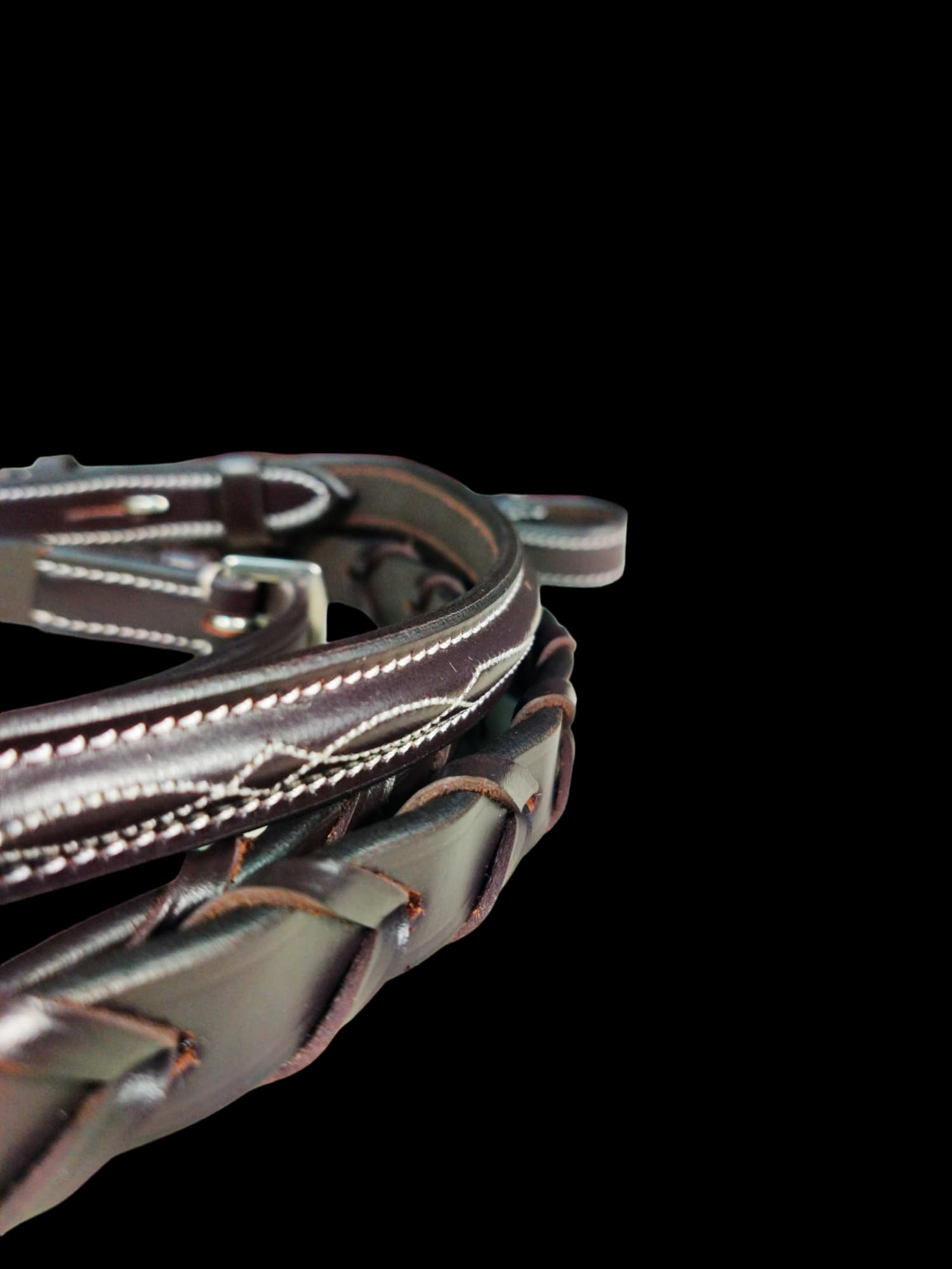 Premium Havana Brown Bridle with Fancy Stitch & Detachable Flash - Perfect for Equestrian Shows, Dressage & Horse Training