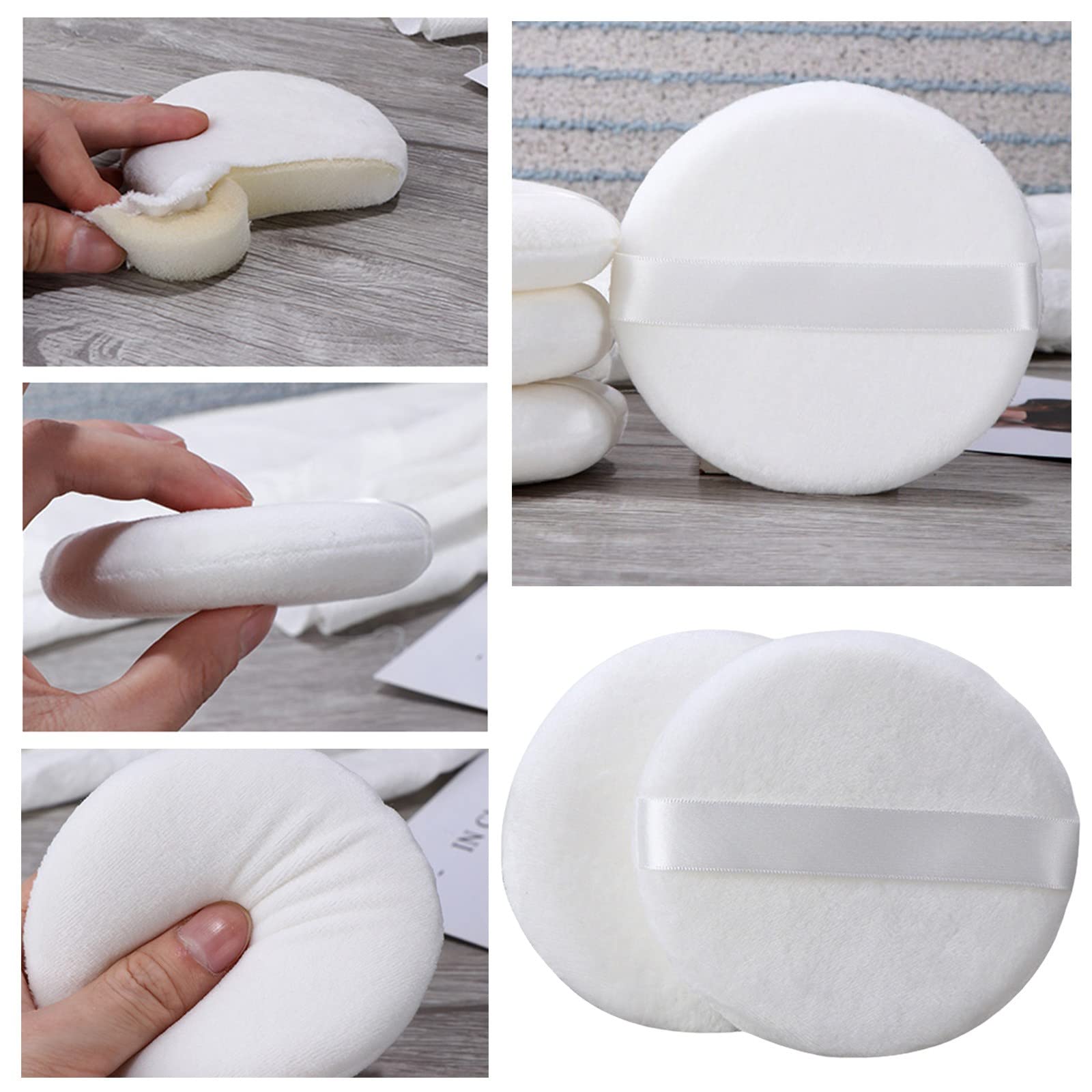 Soft Fluffy Powder Puff for Loose & Cake Makeup - Round Sheer Setting Puff with Case | Perfect for Travel & Everyday Makeup Touch-Ups