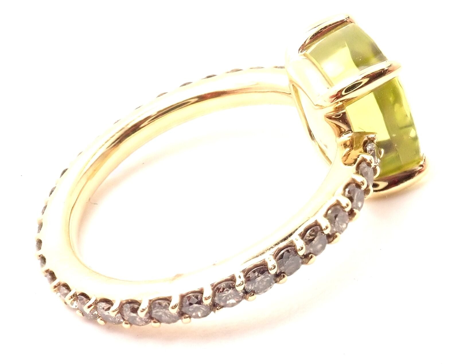 Authentic Pomellato Baby 18K Rose Gold Cognac Diamond Lemon Quartz Ring for Women - Elegant Jewelry Gift for Anniversary, Birthday & Special Occasions