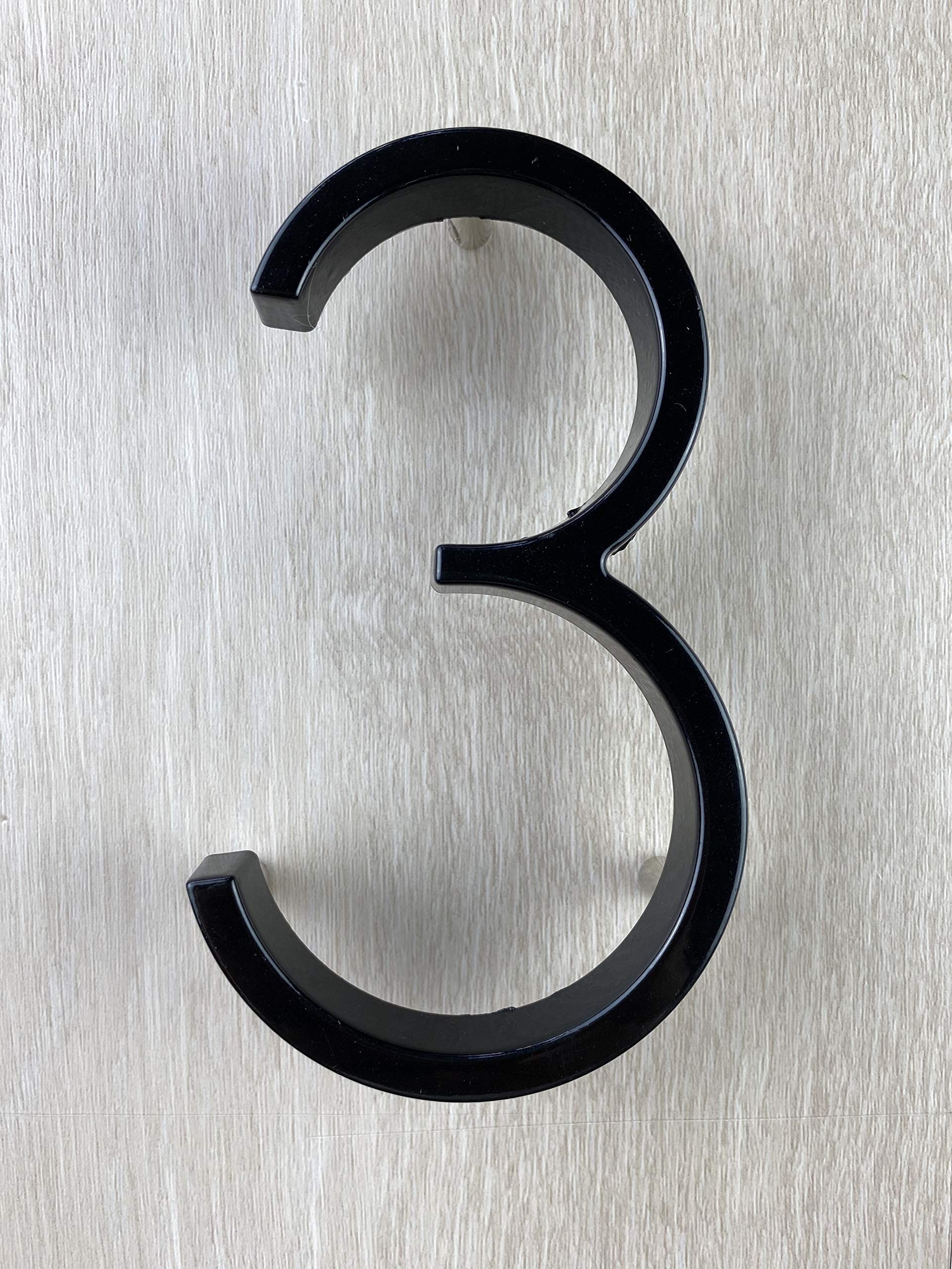 MAKROLON Modern Floating House Numbers - 5 Inch Height Outdoor Address Plaque for Home, Mailbox, or Garden - Set of 3
