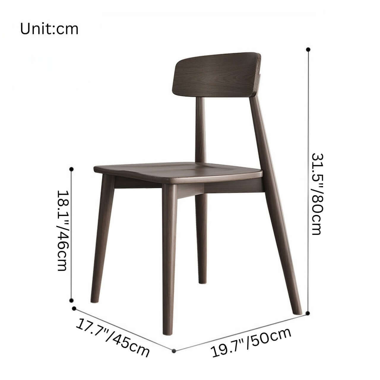 Premium Solid Walnut Oak Wood Dining Chair - Handcrafted Luxury Single Seat for Elegant Home Dining & Kitchen Decor