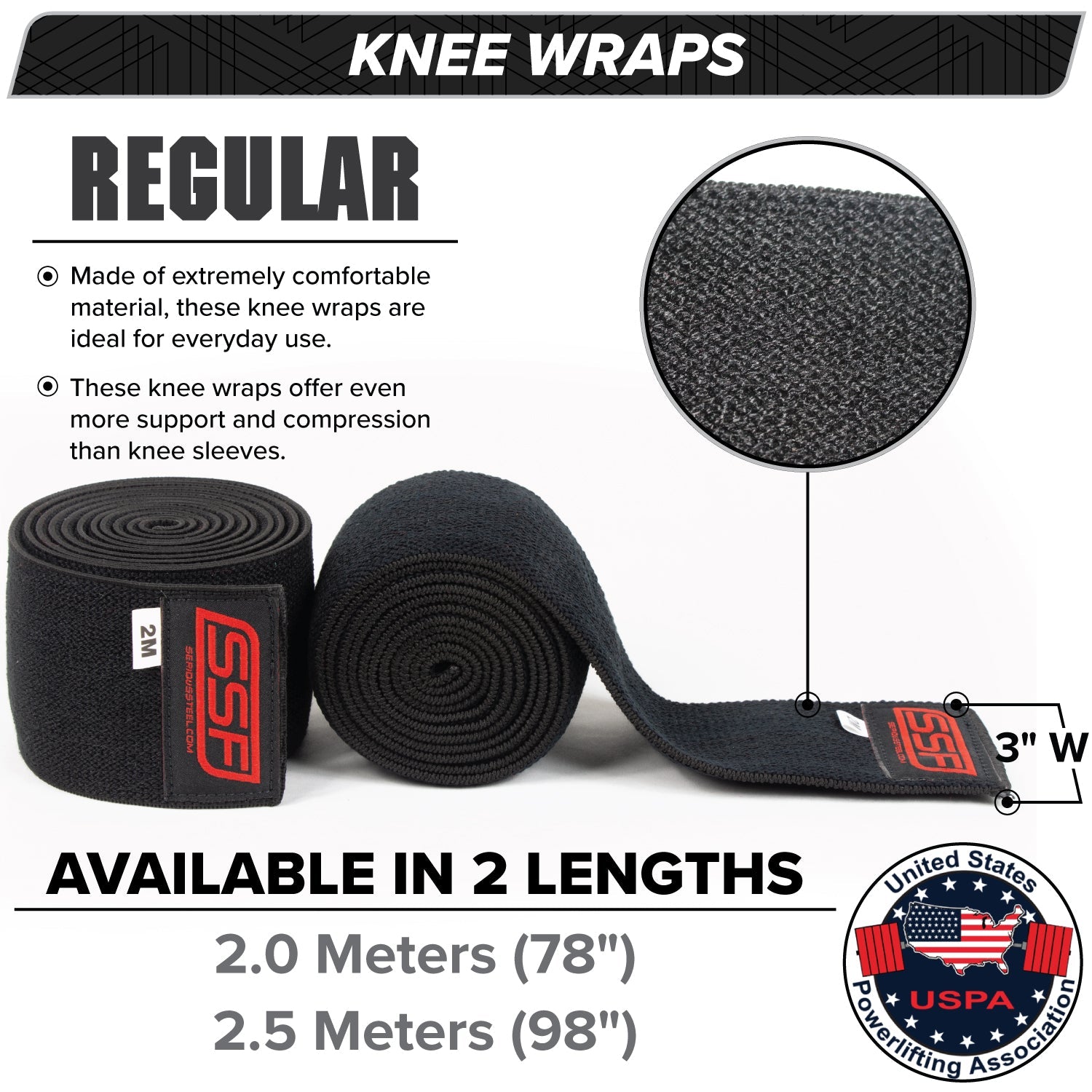 Best Knee Wraps for Weightlifting & Powerlifting - Support & Stability for Squats, Deadlifts & CrossFit - Premium Neoprene Knee Sleeves for Gym, Workouts & Sports Recovery