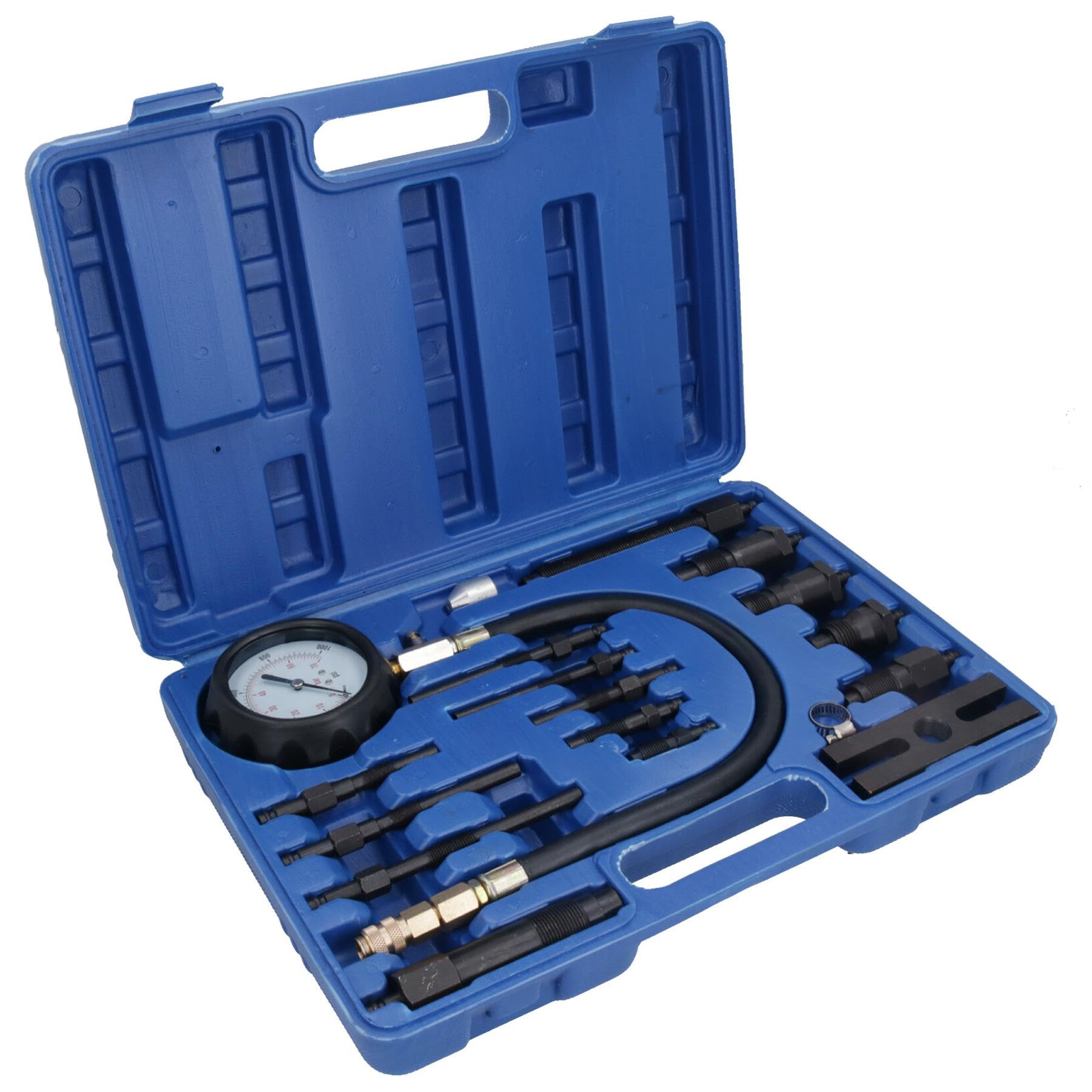 Bergen AT433 Diesel Engine Compression Tester Kit - Professional Glow Plugs & Injectors Diagnostic Tool for Truck, Tractor & Heavy Equipment Maintenance