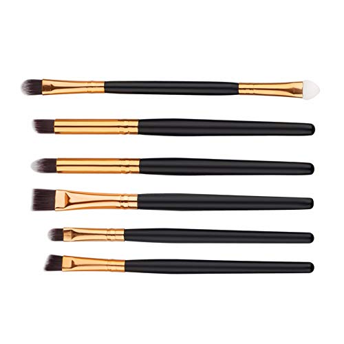 6-Piece Professional Makeup Brush Set - Eye Shadow, Eyeliner & Blending Brushes for Perfect Eye Makeup | Ideal for Daily Use, Travel & Professional Makeup Artists