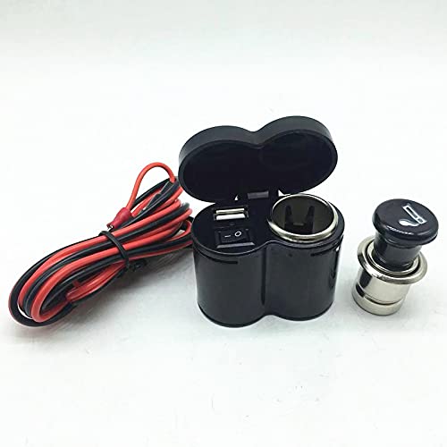 Waterproof USB Motorcycle Charger with Cigarette Lighter Power Socket - Durable 12V Outlet Switch for Harley, Honda, Yamaha & Other Bikes - Perfect for Road Trips, Camping & Outdoor Adventures