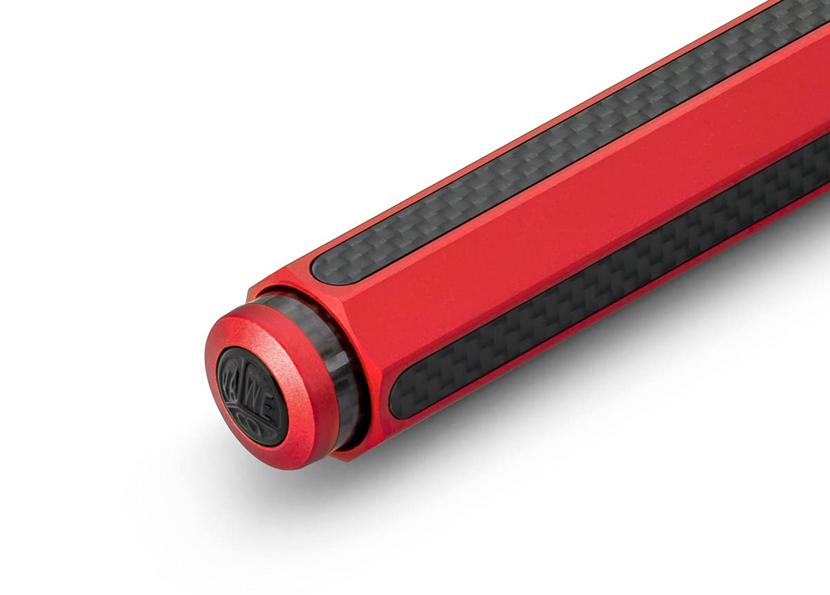 Kaweco AC SPORT Retractable Ballpoint Pen - Aluminum Red D1 Refillable Ball Pen (10.5cm) in Tin Box | Premium Office & Travel Writing Instrument for Professionals & Students