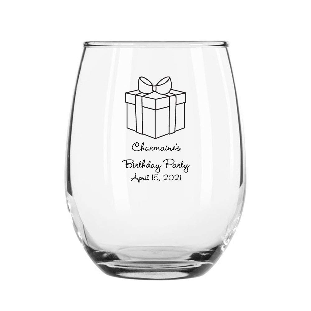 72 Pack Black Stemless 9 oz Wine Glasses - Elegant Gift Box Set for Parties, Weddings, and Home Entertaining