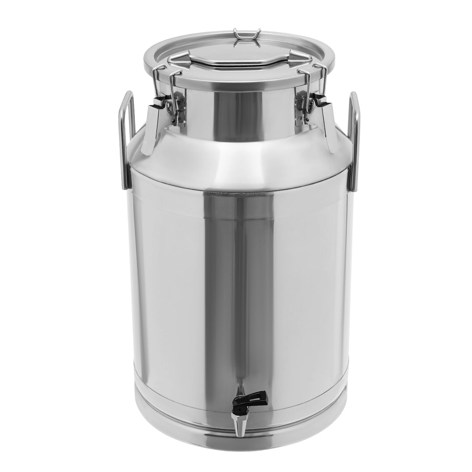 40L/10.57Gal Stainless Steel Milk Can with Faucet & Lid - Food Grade Liquid Storage Container for Milk, Wine, Oil & Grains - Durable Transport Jug with 2 Handles - Perfect for Farm, Brewery, Restaurant & Home Use