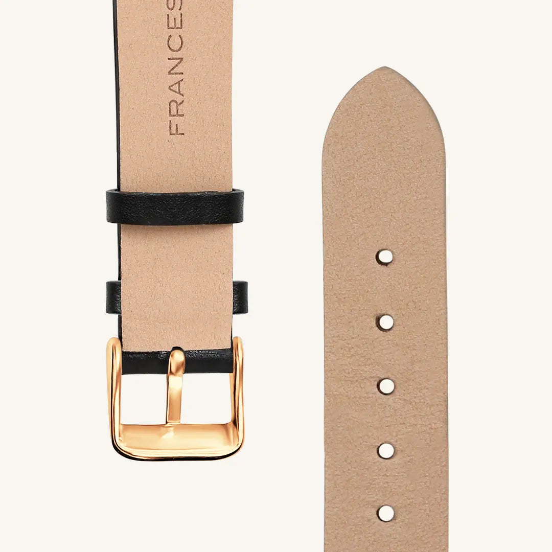 Premium Black Leather Watch Band for Men & Women - Durable & Stylish Replacement Strap - Perfect for Apple Watch, Samsung, Fitbit & More - Ideal for Work, Gym & Everyday Wear