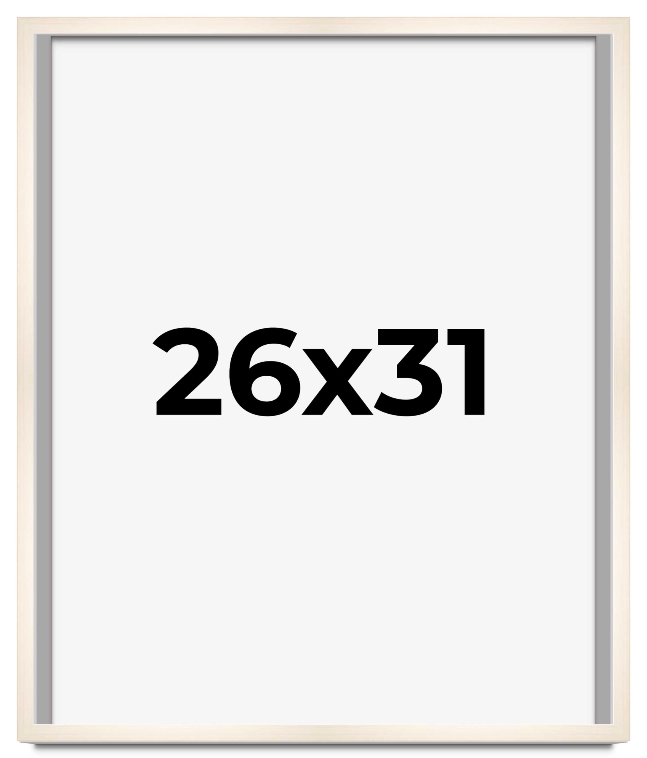 CountryArtHouse 26x31 Inch Whitewashed Solid Wood Picture Frame - 0.8125