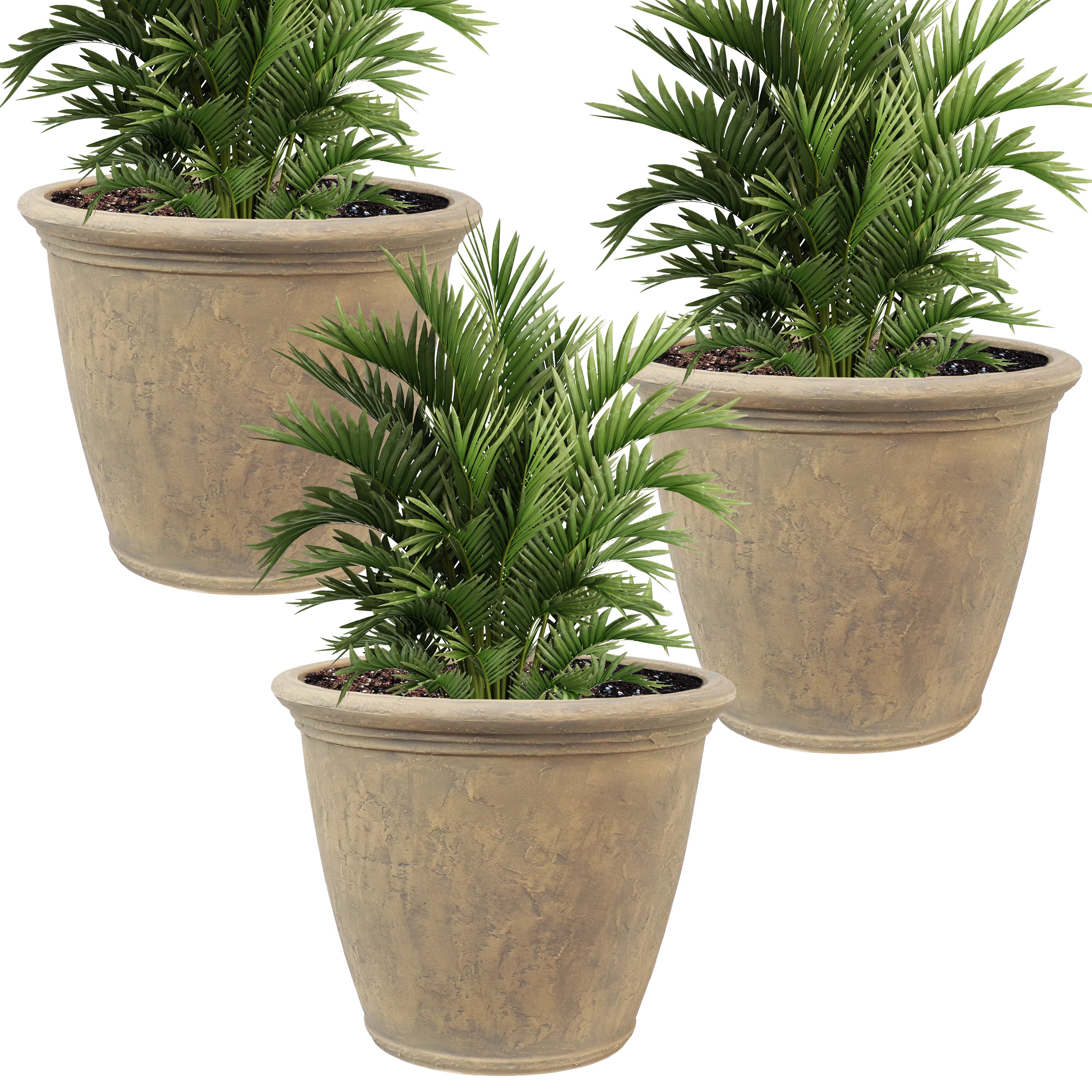 Sunnydaze Anjelica Polyresin Outdoor Flower Pot Planter - Durable Garden Decor for Patio, Balcony & Yard - Perfect for Flowers, Plants & Home Landscaping