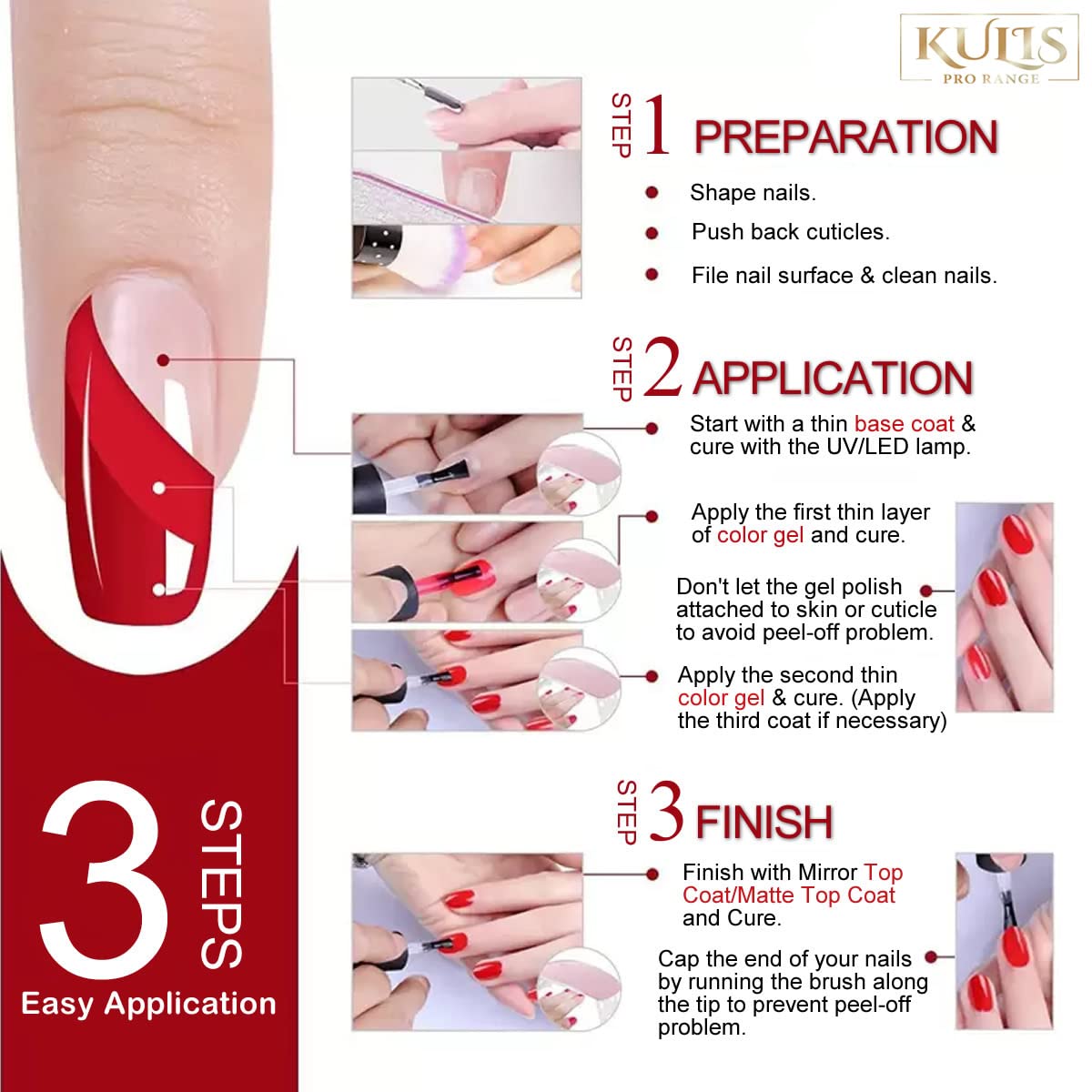 Kulis ProRange Shiny Top Coat & Base Coat Combo - 16ml UV/LED Soak-Off Gel Polish for Long Lasting Manicure & Pedicure | Professional Nail Art Design | Perfect for Salon & Home Use